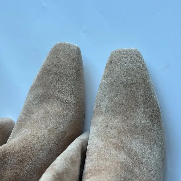 Sam Edelman Molly Suede Leather Knee High Nude Kitten Heel Boots (WIDE CALF) - Picture 7 of 11
